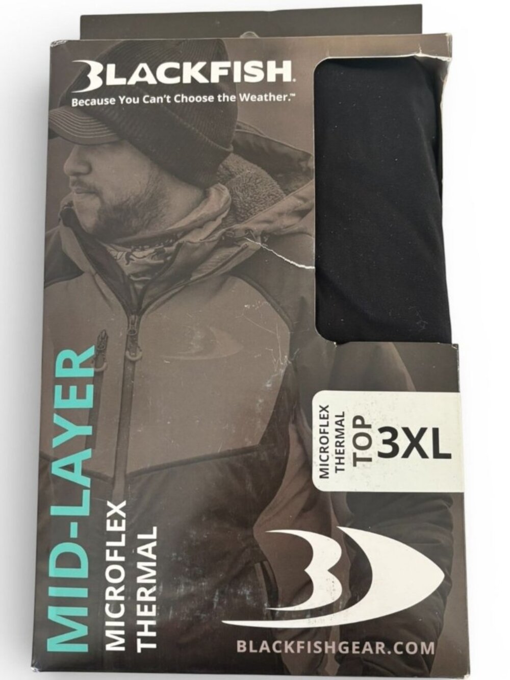 Blackfish Microflex Thermal Top Mid-Layer Shirt Black Stretch Base Layer Men 3XL